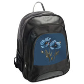 Blue Poppy Floral Backpack, Botanical Art Backpack, Nature Inspired, School Backpack, Flower Print Rucksack, Stylish Travel Backpack - Tawshia